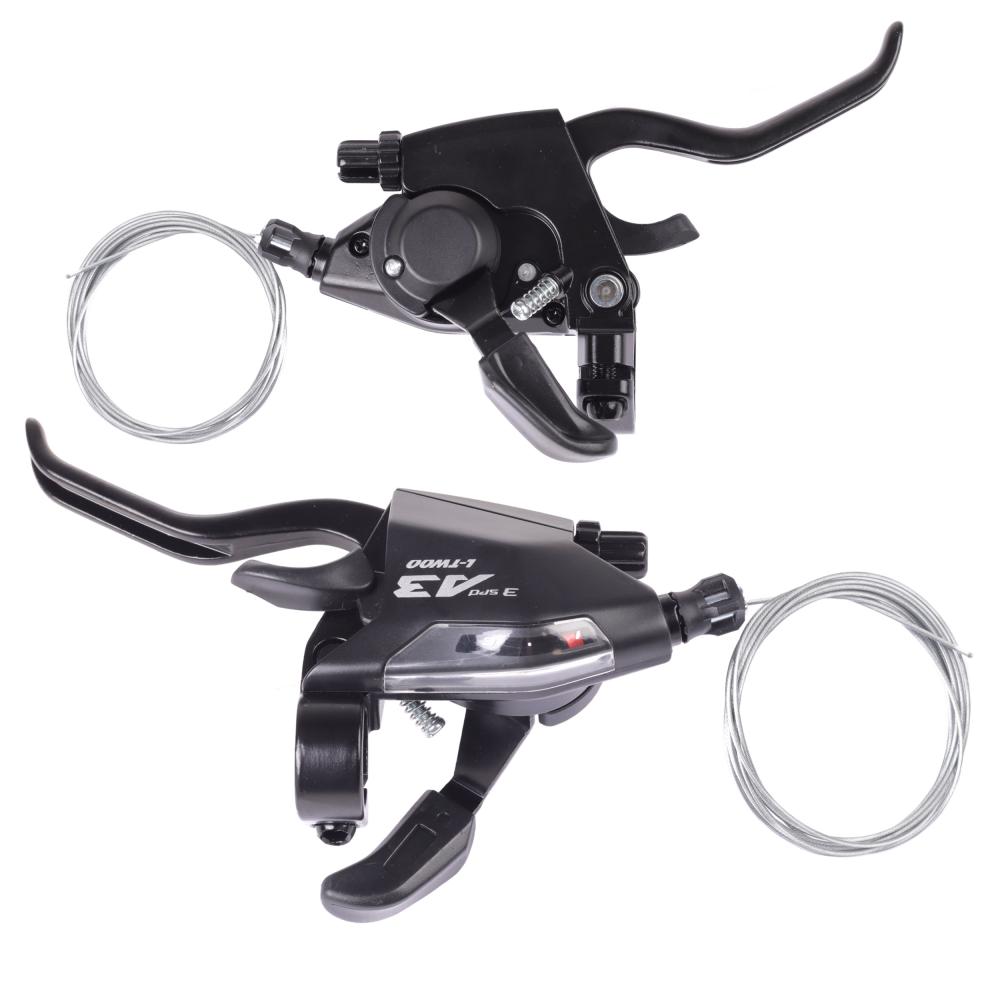 Комборучка, Шифтер левый, L-TWOO ST-TX4008-L, 3 скорости, 2:1 shimano совместим, материал: алюминий, трос перекл. 1850мм, вес 185гр, /уп50/