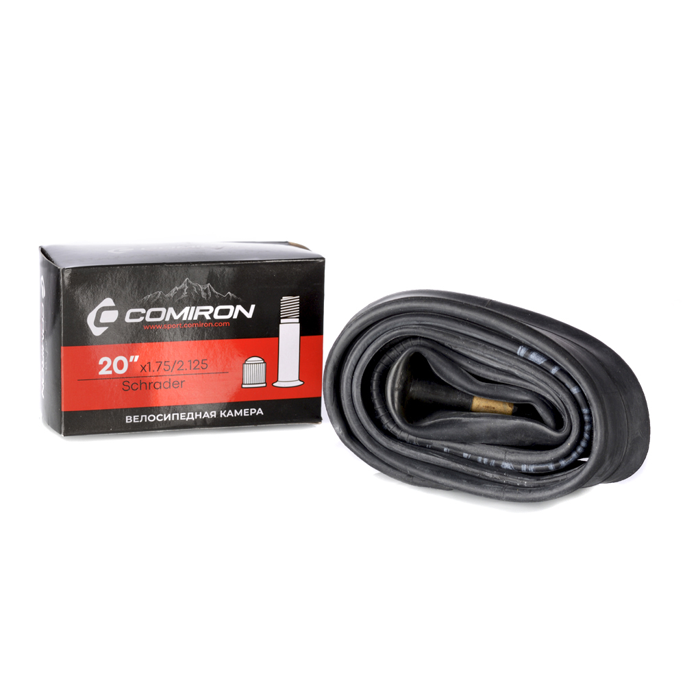 20X1.75/2.125 Камера для велосипеда бутиловая COMIRON 20 X1.75/2.125 Schrader 45mm 175g