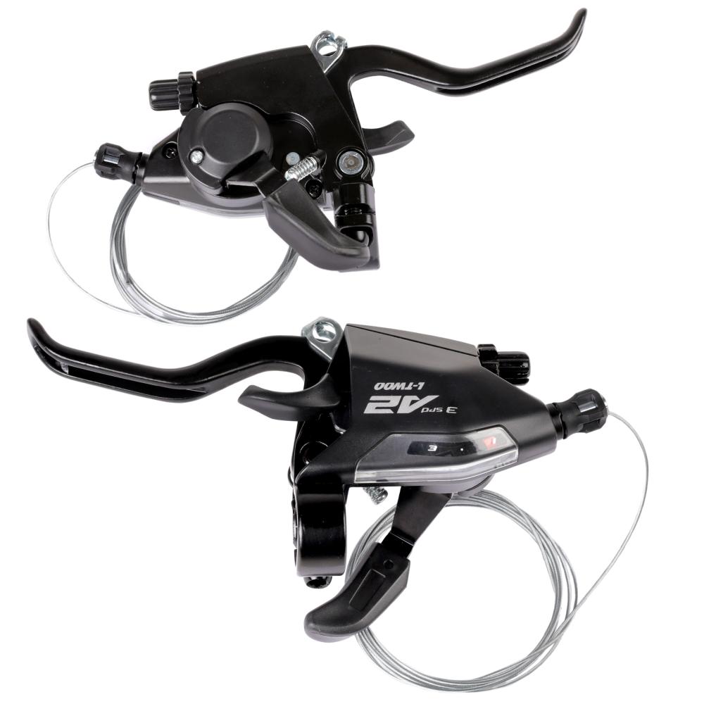 Комборучка, Шифтер левый, L-TWOO ST-TX4007-L, 3 скорости, 2:1 shimano совместим, материал: алюминий, трос перекл. 1850мм, вес 185гр, /уп50/