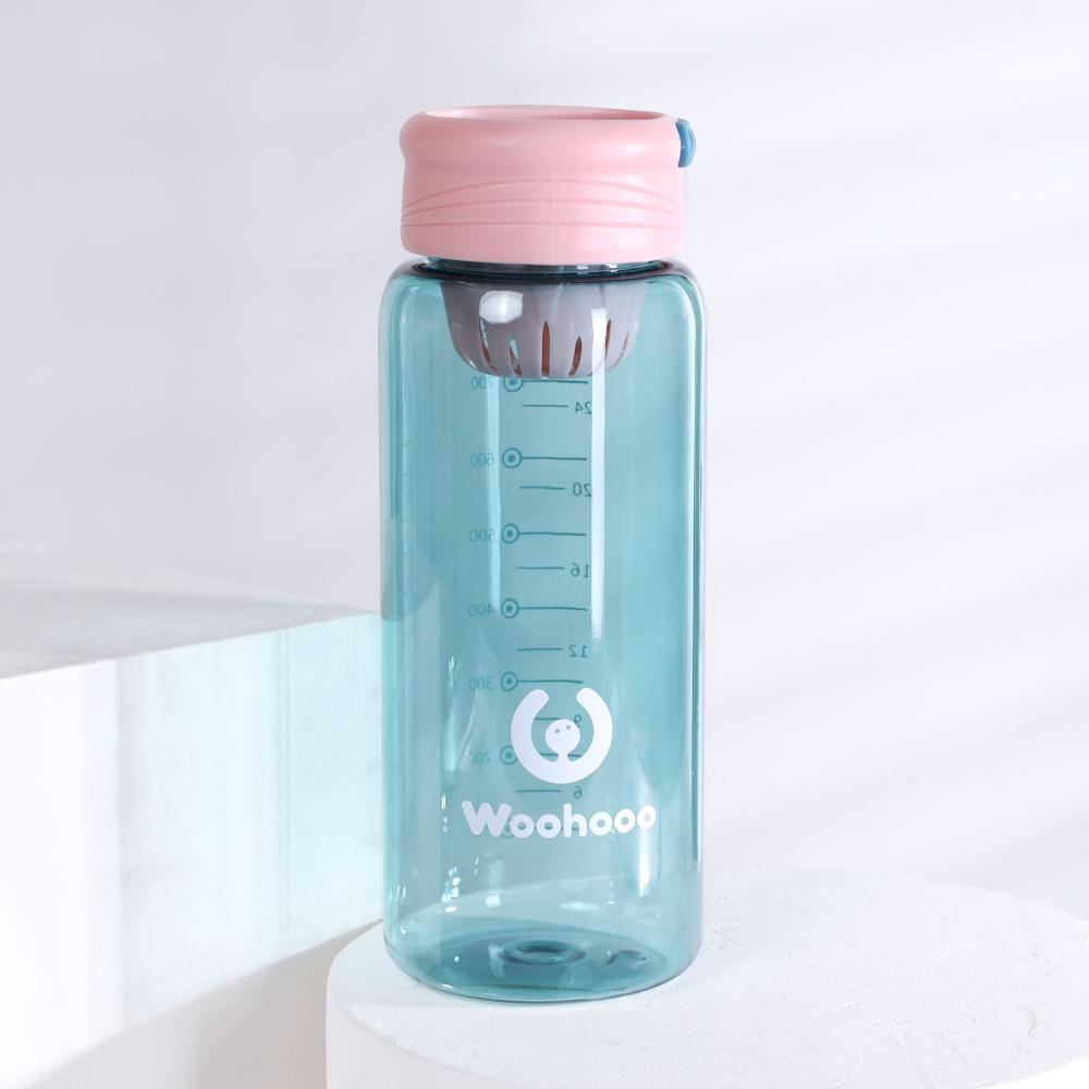 Бутылка для воды 800 ml Вуухууу-Woohooo / Пищевой PP / уп 60 / Голубой / АКЦИЯ
