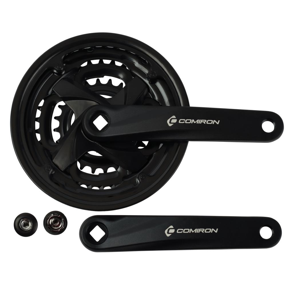Система шатунов COMIRON JH-A9-101, 170mm, 24/34/42T, с защитой, AL+ST, квадрат, черный