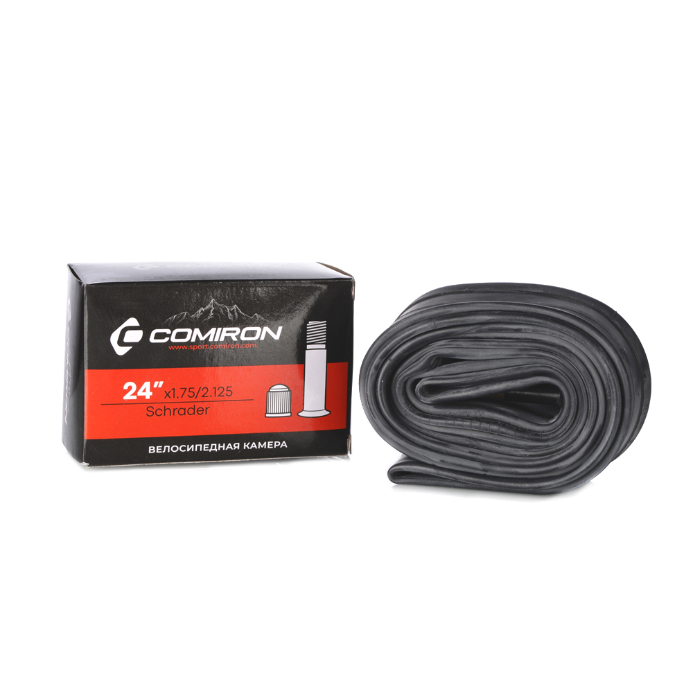 24X1.75/2.125 Камера для велосипеда бутиловая COMIRON 24X1.75/2.125 Schrader 45mm 206g