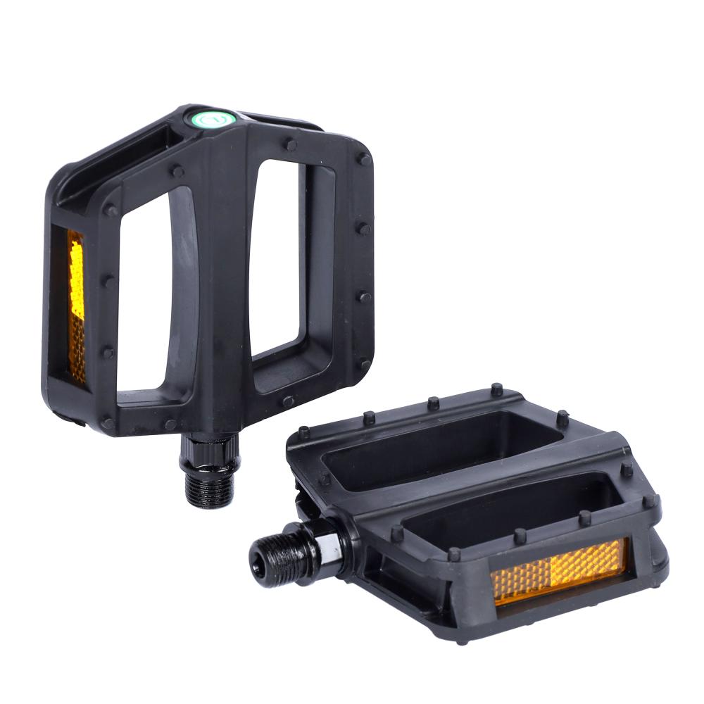 Педали MTB MIXIEER MX-P873, 9/16 резьба, PP корпус, сталь. подшипник, 106х96мм, с рефлектором, сталь ось, black
