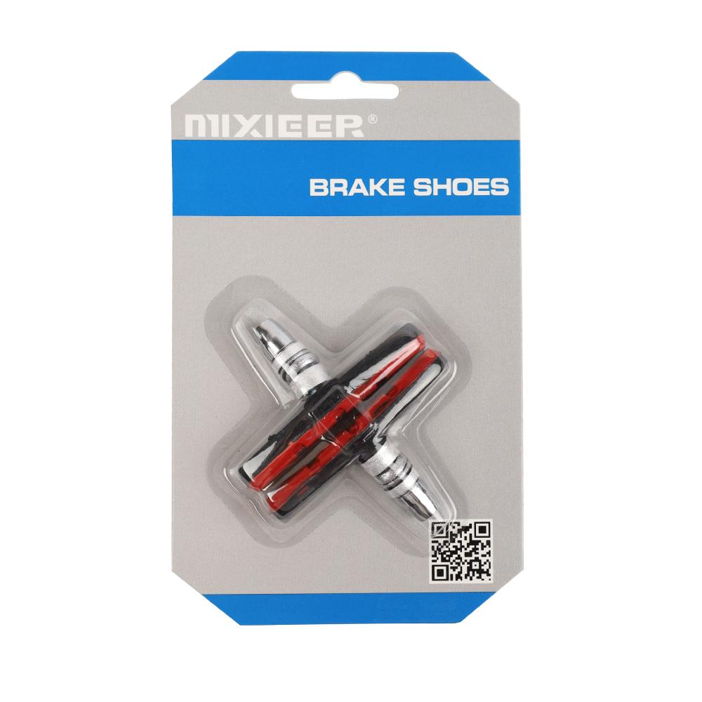 Колодки COMIRON MX-BS127 для V-brake, 70MM, чёрные/красные, с креплением, 1 пара. /уп 250/