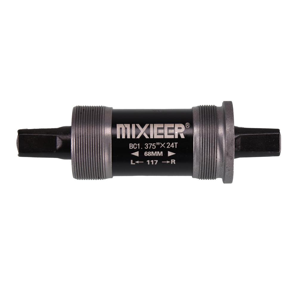 Каретка под квадрат картриджная, MIXIEER BB MX-A203 68x117, пром,подшипники, чёрная, в индивидуальной коробке. /уп 50/